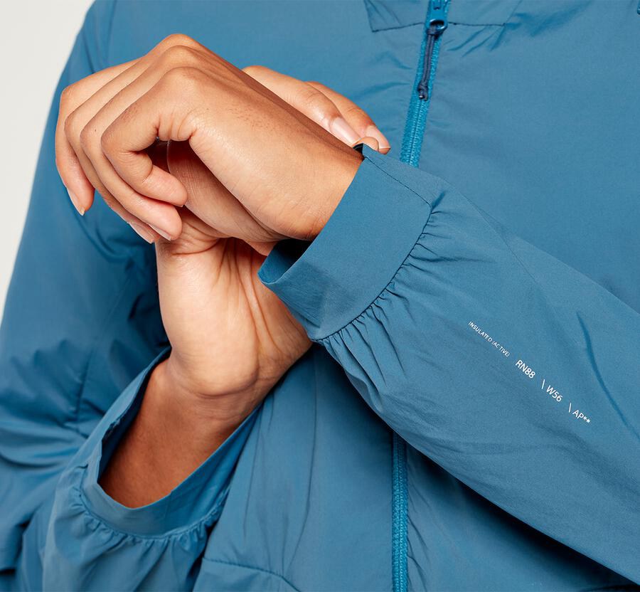 Hoka One One Womens Jackets - Hybrid Run - Blue - YDJG67985